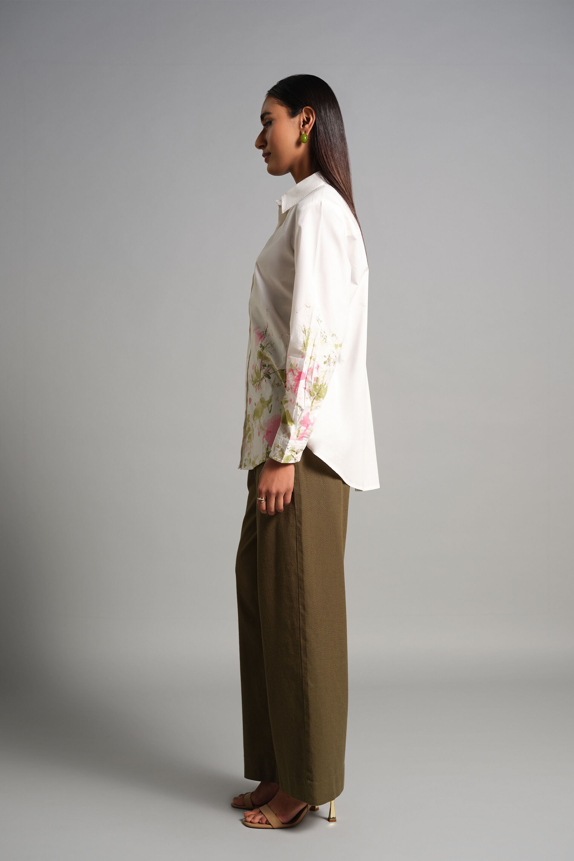 Floral Trellis Shirt, White, image 4